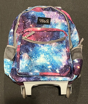 Tilami Rolling Backpack 18 inch Double Handle Kids Wheeled Luggage Travel School
