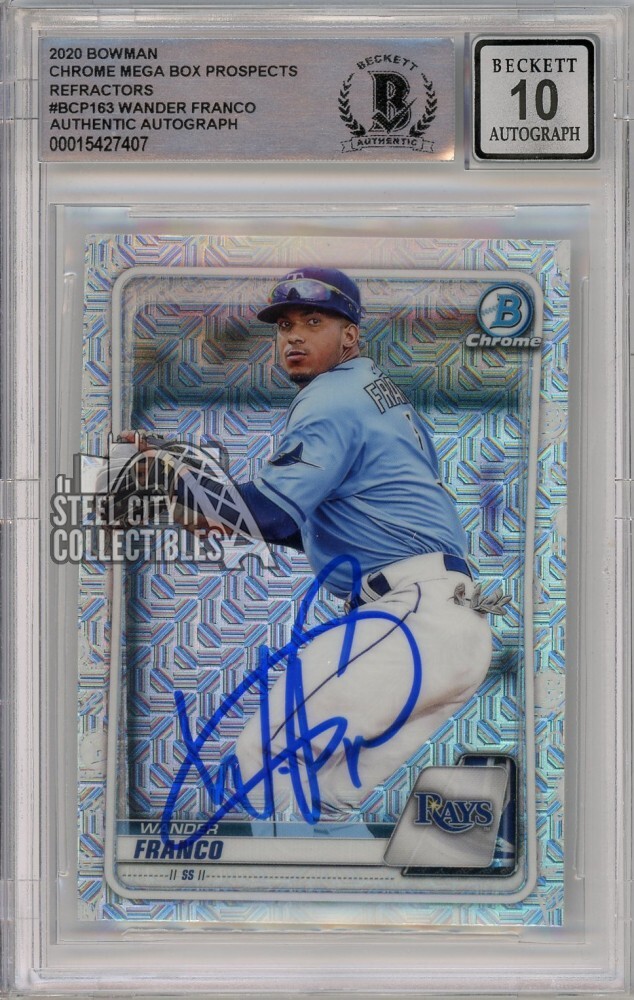 Wander Franco Autographed Signed 2020 Bowman Chrome Mega Box Card #BCP-163 BAS 10 