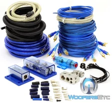 4 GAUGE & 8 GAUGE 2WAY AMP POWER 3 RCA WIRES 5000W INSTALL AMPLIFIER KIT 0 6 NEW