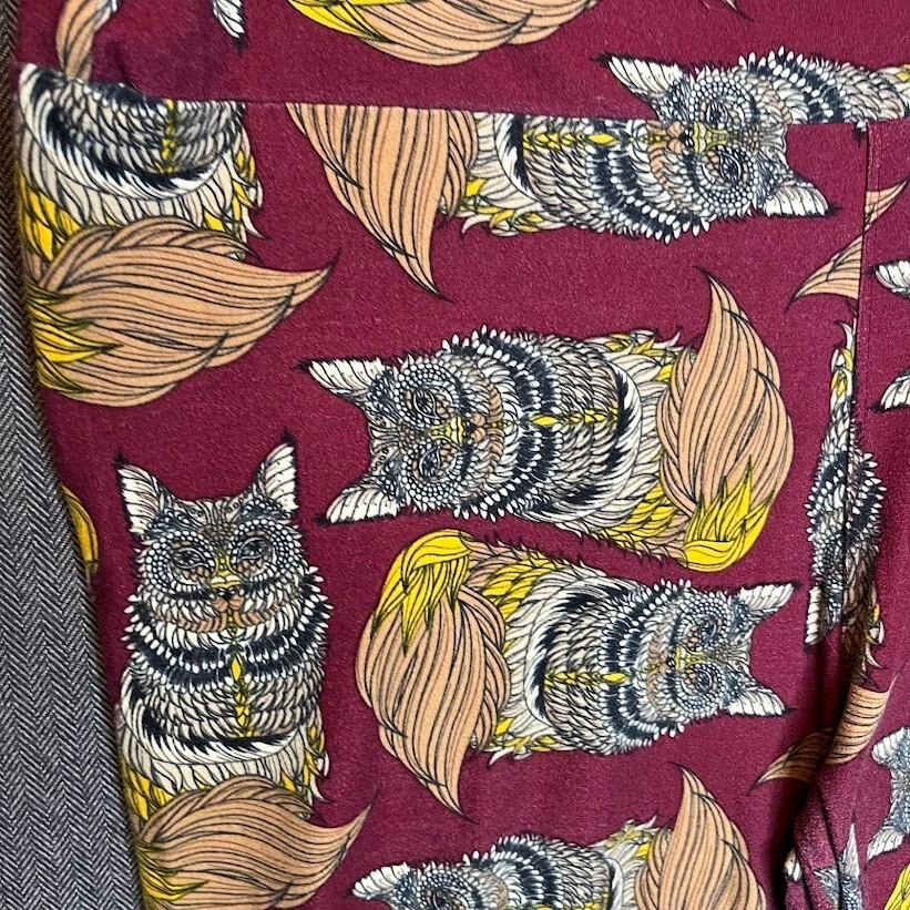 Леггинсы женские Lularoe высокие изогнутые с графическим принтом сужающиеся лодыжки спортивные совы - Изображение 3 из 4