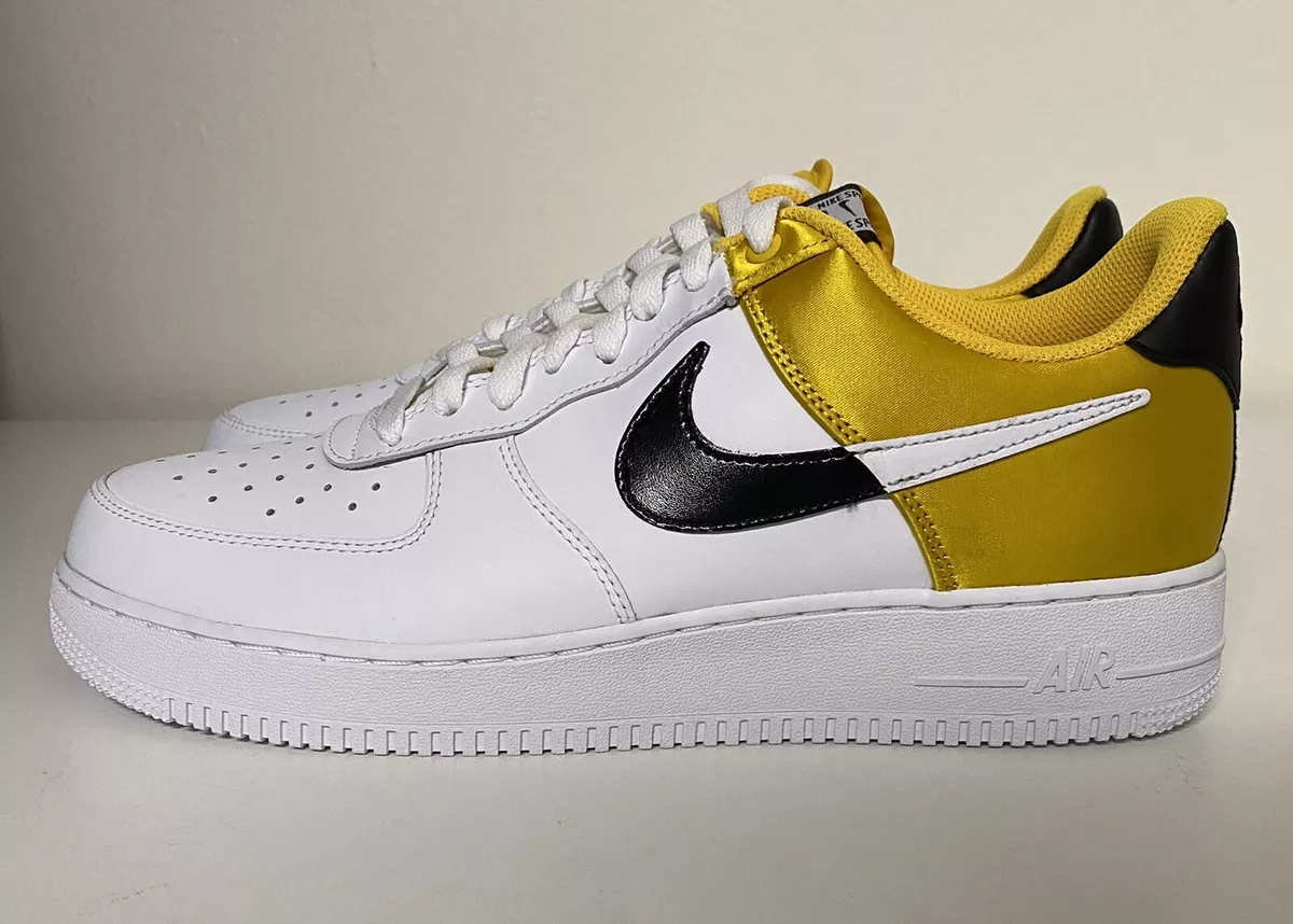 Lectura cuidadosa amargo crisantemo Nike Air Force 1 '07 LV8 NBA Satin White Amarillo Yellow Mens Sz 11  BQ4420-700 | eBay