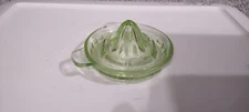 Vtg. Green Depression Glass Reamer Uranium Vaseline Citrus Squeezer Lemon Juicer