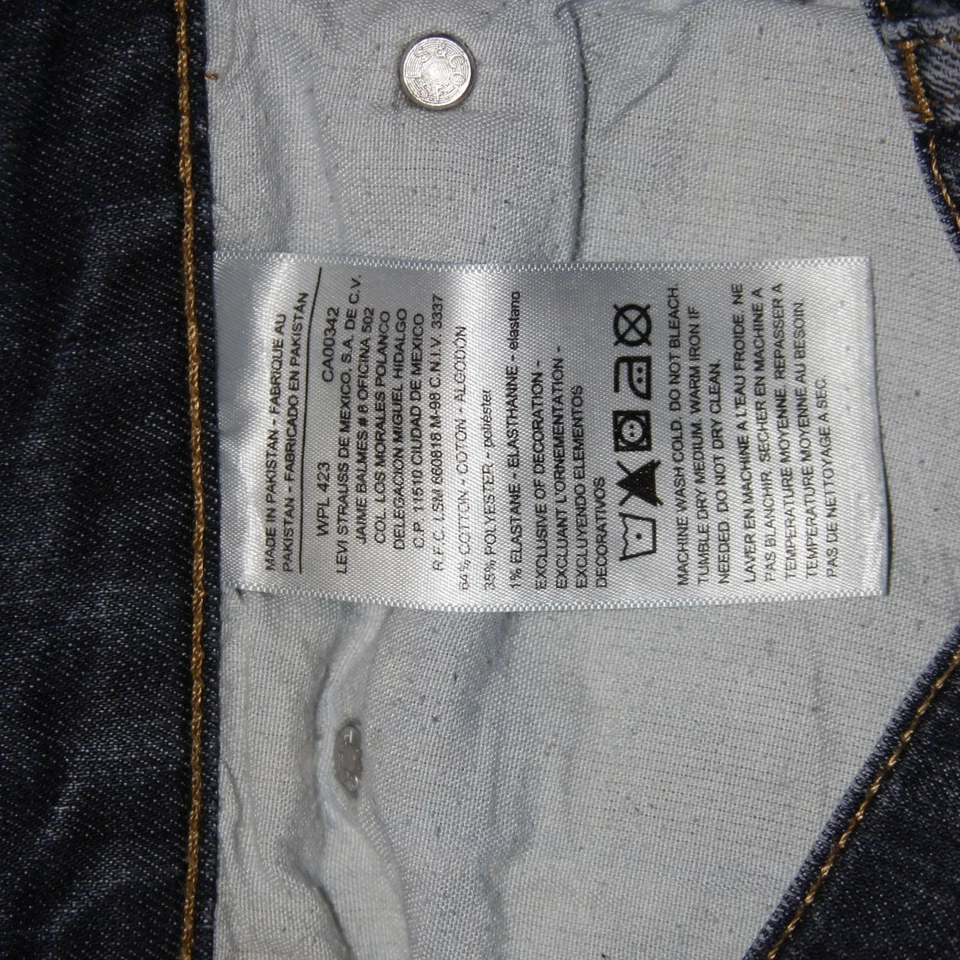 Levis Denizen 218 Straight Fit Dark Wash Denim Jeans Mens 32x34 - Image 3 of 4