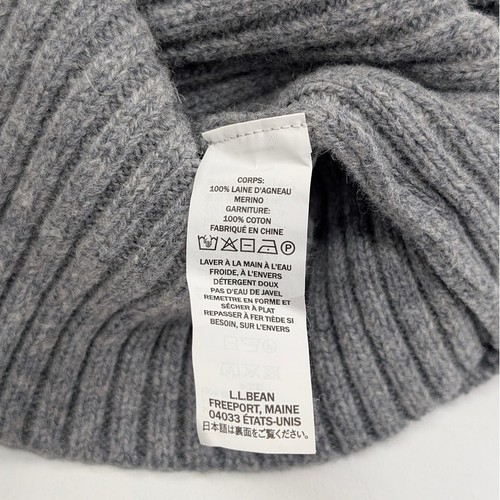 LL Bean Commando Sweater Mens Large Gray 100% Merino Lambs Wool Gorp Military - Picture 8 of 9