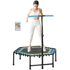 45" Bungee Rebounder Trampoline for Adults LED Lights Exercise Indoor Workout