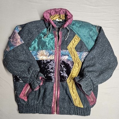 Vintage Chimera Patchwork Jacket L Korea Abstract 80s 90s Statement Piece