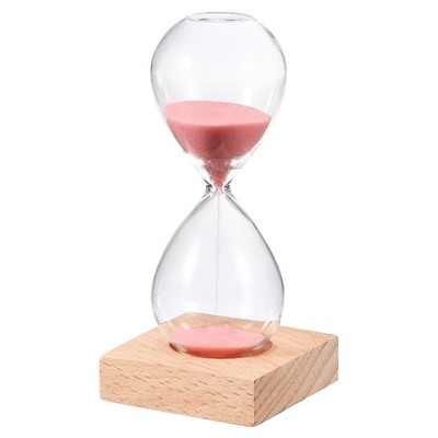 Sand Timer 5 Minuten für Sand Timer mit Holzsockel, rosa