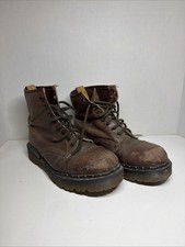 Dr Martens Brown Leather Boots Made In England Size 9.5-10 Men Read Desc 