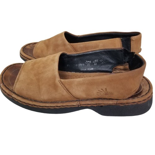 Helix Germany Womens 38 EU Brown Leather Open Toe Slip On Slingback Sandals - Picture 5 of 10
