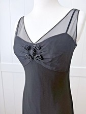 VTG 90s Y2K Evan Picone Bias Slip Dress 4 Silk Mesh Whimsigoth Romantic Vampire