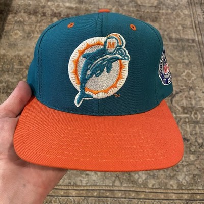 Vintage Starter Miami Dolphins 90s Fitted Hat Cap NFL Tea Orange