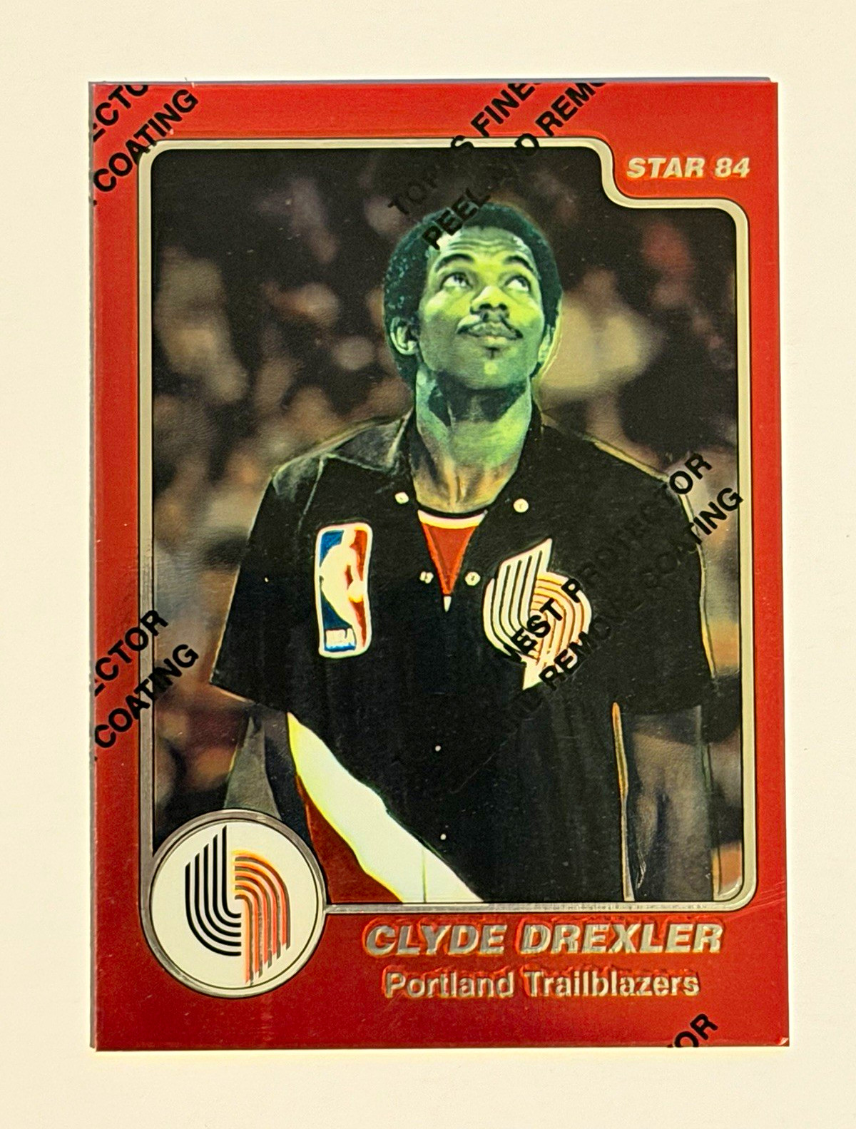 TOPPS With Peel Star 84 1984 Clyde Drexler Portland Trail Blazers Reprint #100