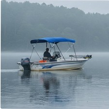 Bimini Top with Straps Boat Canopy with Metal Frame Marine-Grade Bimini Top for