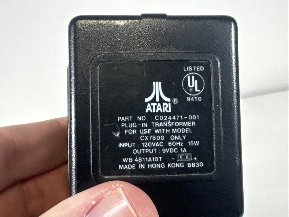 Cable adaptador fuente de alimentación original Atari 7800 solo cable - C024471-001 punta azul Foto 2 de 4