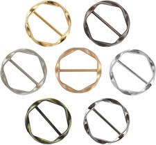 T-Shirt Tie Clips for Women Girls Silk Scarf Ring Twist Knot Fashion Alloy