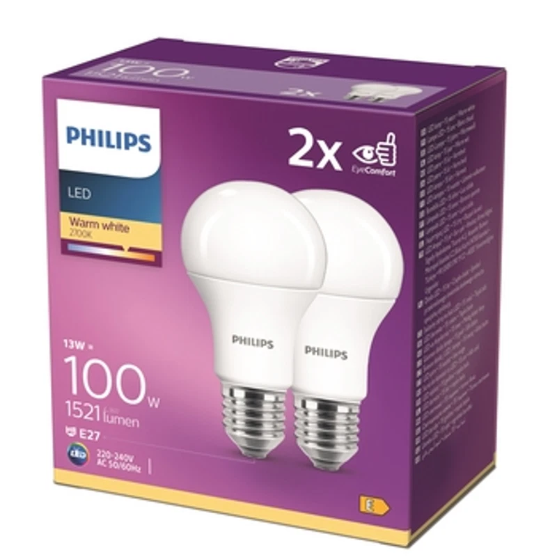 8718699669430 Żarówka LED Philips 13W E27 2 sztuki Signify Poland sp. z o.o. - Photo 1/1