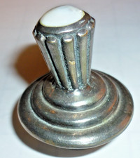 Vintage Silver Plated Metal Bottle Stopper MoP Top