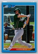 2020 Bowman Heritage Chrome Prospects Blue Refractor #'d 53/99 Austin Beck