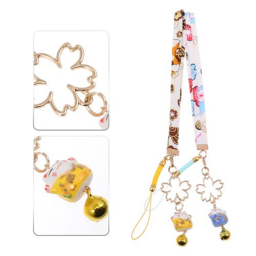 2 Pcs Lucky Cat Handykette Fräulein Netter Telefonzauber Kawaii Telefonanhänger - 第 12/12 張圖片