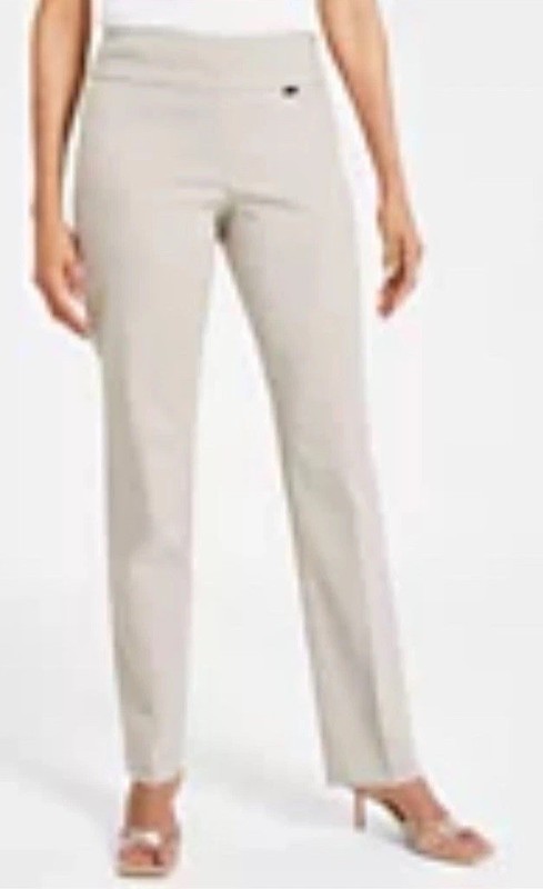 INC International Concepts Women's Pull-On Bengaline Straight-Leg Pants, Size 14