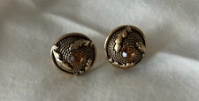 Vintage Swank Men’s Cufflinks Gold Tone/Gold Plated Yellow Stones