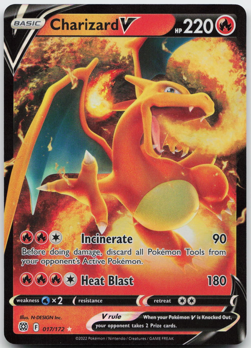 Charizard V 017/172 Holo V Rare Brilliant Stars Near Mint