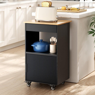 Kitchen Island Cart,Rolling Kitchen Island on Wheels with Storage Drawer,Microwa