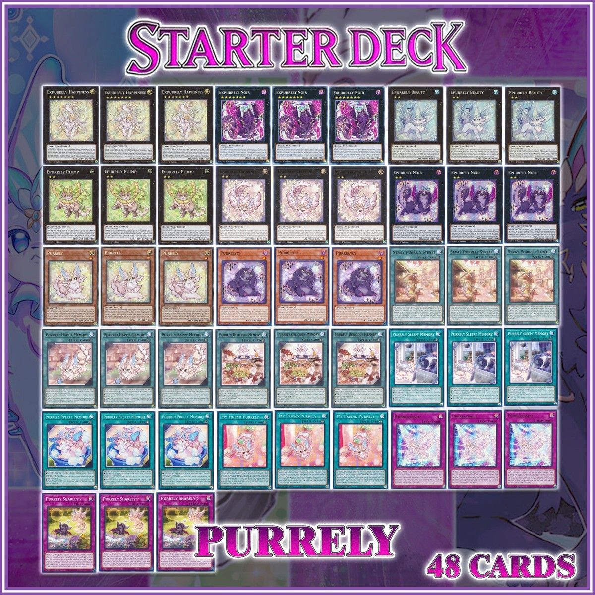 purely yugioh deck PURRELY STARTER DECK 48 | Noir Expurrely Memory Happiness Beauty Plump  YuGiOh