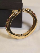 Princess Amanda Elephant Bracelet, Gold Tone, Colored Rhinestones 399
