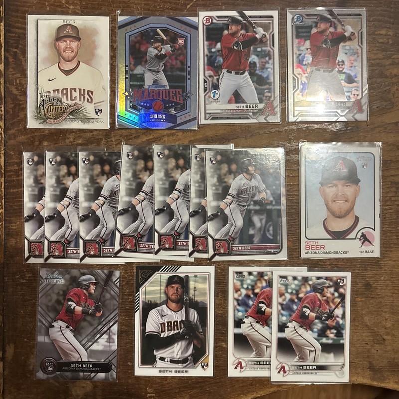25 Seth Beer Lot 18 RC Bowman 1st edition Diamondbacks Refractor