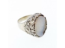 925 Sterling Silver Druzy Quartz Ring Size 10.5