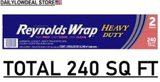 2 PACK - Reynolds Wrap Heavy Duty 18" Aluminum Foil 120 sq ft Total 240 sq ft 