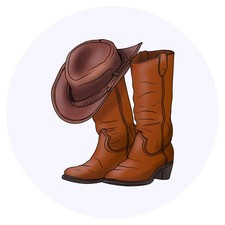 24 x 'Cowboy Boots  Hat' Stickers SK00054572 