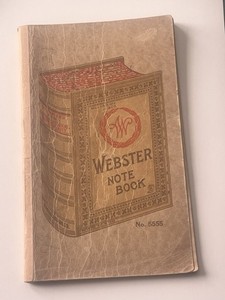 Antique Webster Note Book No. 5555 w/ Early 1900s Handwritten Entries
