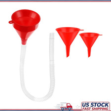 3 Pack Right Angle Oil Funnel Set 23 Flexible Removable Hose Plastic Long Neck 3 Pack Right Angle Oil Funnel Set 23 Flexible Removable Hose Plastic Long Neck