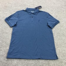 Nautica Performance Deck Polo Shirt Mens Medium Blue Slim Fit Short Sleeve Top