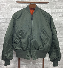 USAF MA-1 Jacket Medium Vintage Corinth Mfg Reversible Bomber USA Made Ideal Zip