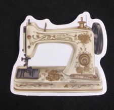 Beautiful Ornate Sewing Machine Sticker 1.78" x 2.18" V