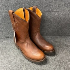 SIETE LEGUAS Zippered Roper Boots Men's Size 8.5 Bull Fight Ocher 