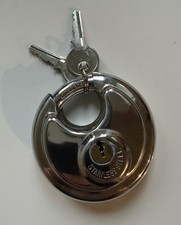 Padlock Stainless Steel Heavy Duty Round Disc Lock With Keys