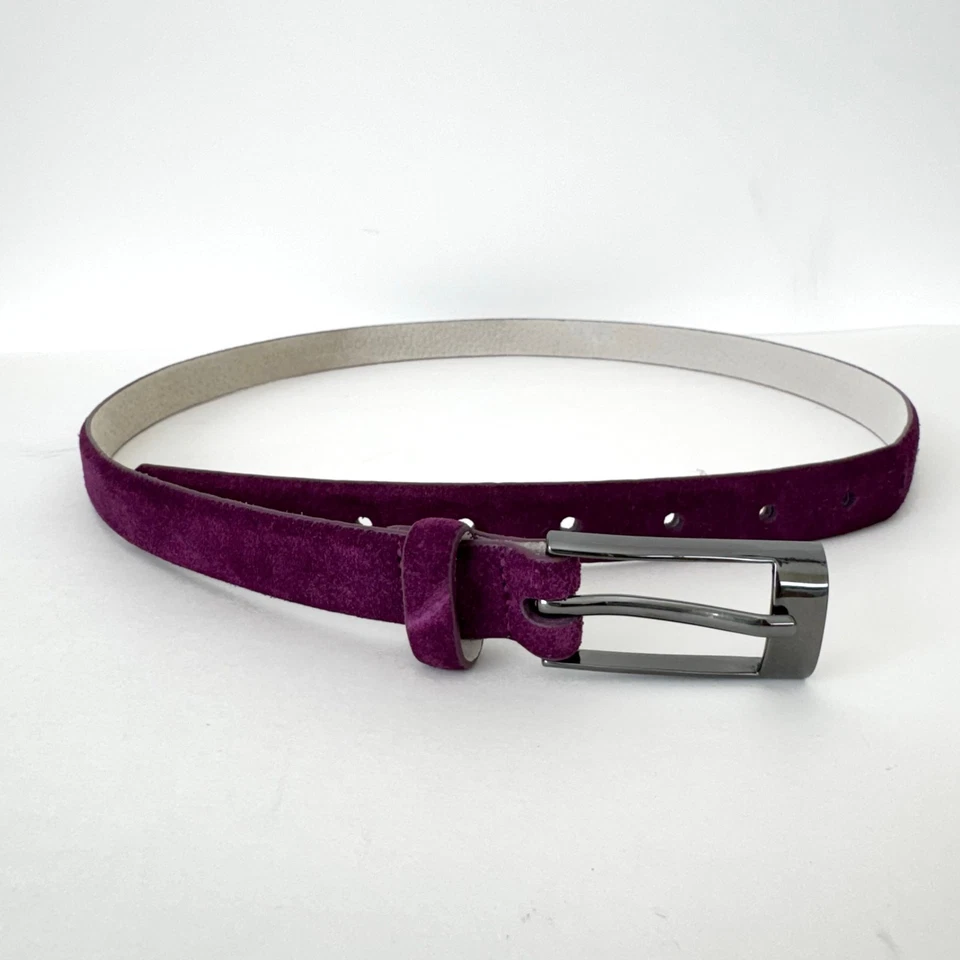 Cinturón Casa Blanca Mercado Negro Cuero Gamuza Púrpura M Foto 2 de 4