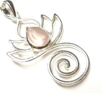 Lotus AnhäNger Rosenquarz Sterling Silber 925 Damen Schmuck Geschenk