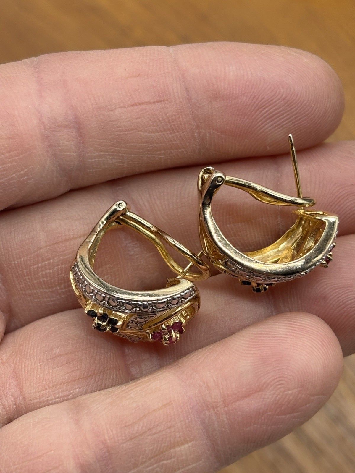 Ross Simons 925 Vermeil Ruby Emerald Sapphire Flo… - image 3