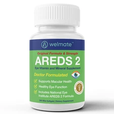 WELMATE AREDS 2 Eye Vitamin & Mineral Supplement, 240 Softgels Exp 6/27