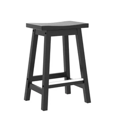 PayLessHere Bar Stools Set of 2 for Kitchen Counter Solid Wooden Saddle Stools 2