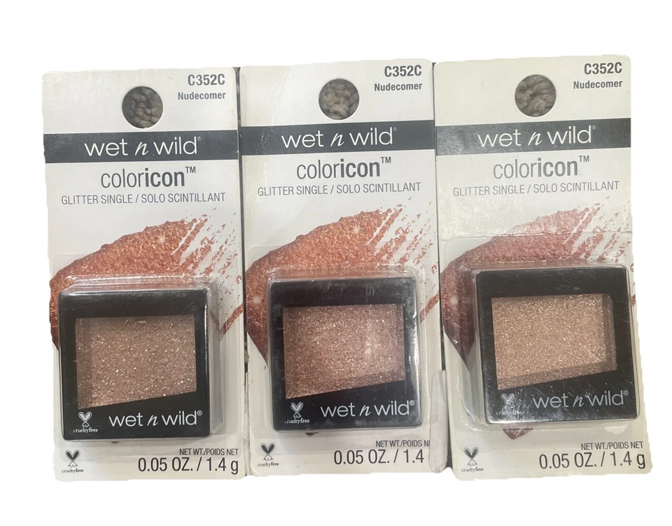 Wet N Wild Coloricon Glitter Single #C352C Nudecomer (Lot Of 3) - Image 2 of 2