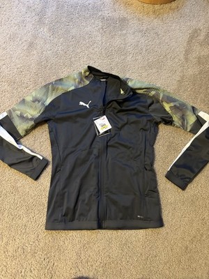 Puma CUP Training Full Zip Jacket Asphalt Fizzy Jaune Gray Green Men s Medium