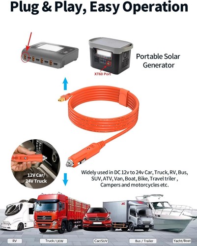 Zigarettenanzünder XT60 DC 12V/24V für ECOFLOW Powerstation - Bild 8 von 12