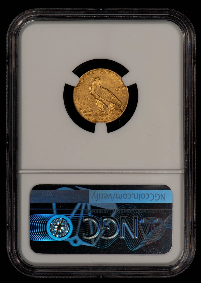 1908 G$2.50 Indian Head Gold Quarter Eagle - Looks 63 - NGC MS 62 - SKU-G5725 - Image 2 of 4