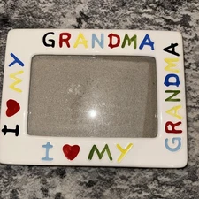 I Love My Grandma Colorful Ceramic Picture Frame Holds 4x6 Photo